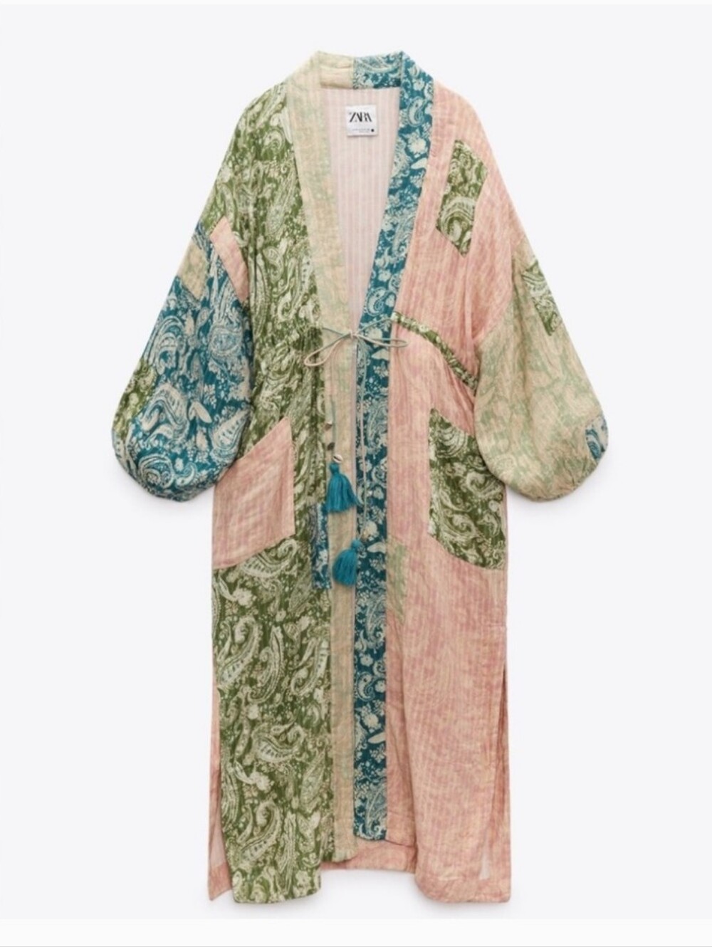 ZARA PRINTED KIMONO LONG SIZE XS - Picture 2 of 13